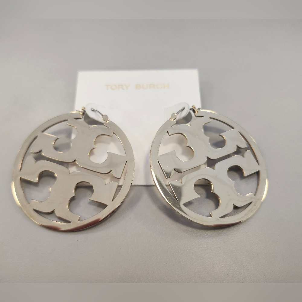 NWT Tory Burch Gold-Tone Large Miller Hoop Earrings ***Has Defects/Scratches****